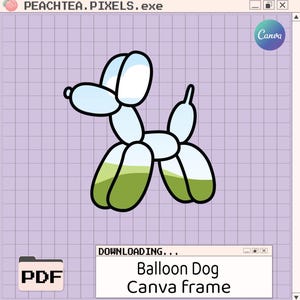 Clipart PNG de chien en montgolfière | Graphique autocollant en toile | Élément de décoration de fête mignon | Téléchargement numérique Pop Art