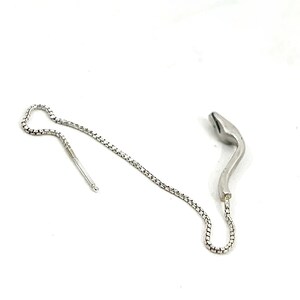 Python Threader Earring in Solid Sterling Silver or 14k Gold - Snake Serpent Jewelry image 6