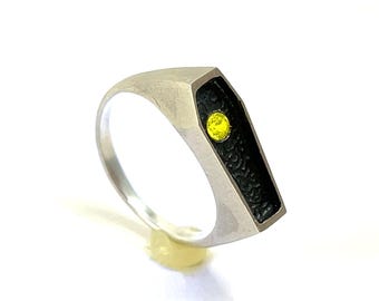 Bague cercueil en argent sterling massif avec étiquette GAGG, taille 9 unique en son genre