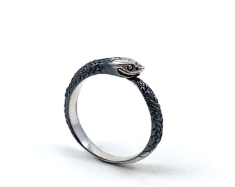 Hognose Snake Ring in Solid Sterling Silver or 14k Gold - Serpent Jewelry