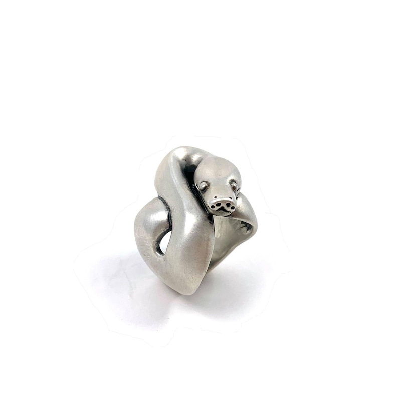 Python Ring in Solid Sterling Silver or 14k Gold - Snake Serpent Jewelry image 3