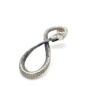 Ouroboros Infinity Python Earrings in Solid Sterling Silver or 14k Gold - Snake Serpent Jewelry image 4
