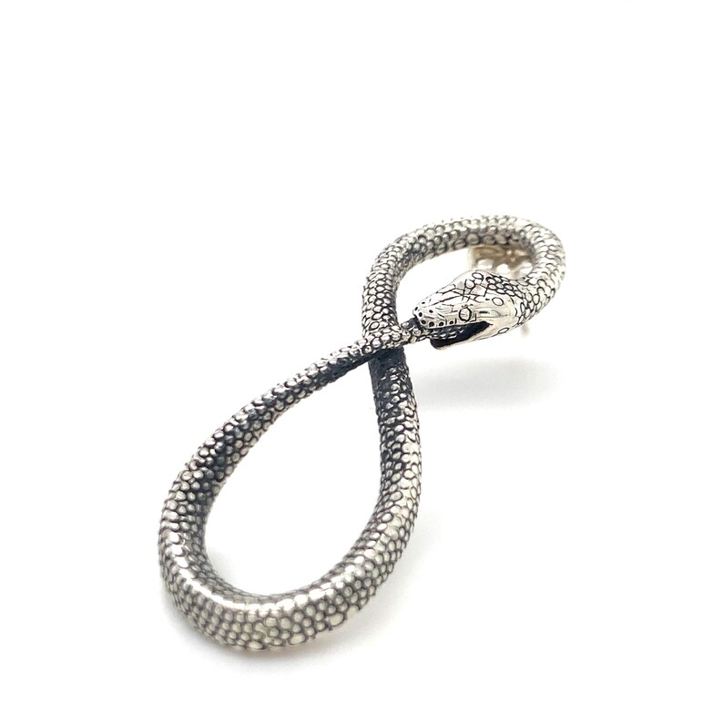 Ouroboros Infinity Python Earrings in Solid Sterling Silver or 14k Gold - Snake Serpent Jewelry image 4