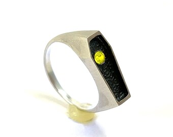 Coffin Ring in Solid Sterling Silver with GAGG, Size 9 One of a Kind