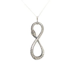 Pingente Ouroboros Infinito Python em Prata de Lei Maciça ou Ouro 14k - Joia Serpente imagem 7
