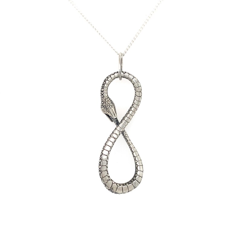 Pingente Ouroboros Infinito Python em Prata de Lei Maciça ou Ouro 14k - Joia Serpente imagem 7