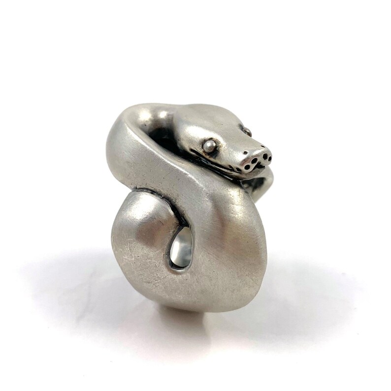 Anillo de pitón en plata de ley maciza o oro de 14 k - Snake Serpent Jewelry imagen 1