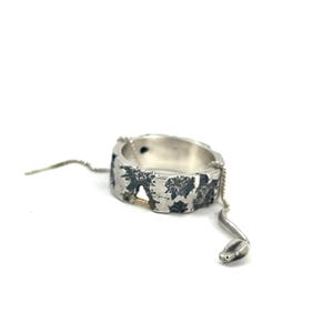 Python Threader Earring in Solid Sterling Silver or 14k Gold - Snake Serpent Jewelry image 8