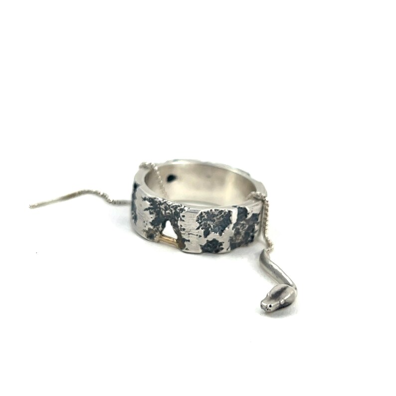 Python Threader Earring in Solid Sterling Silver or 14k Gold - Snake Serpent Jewelry image 8