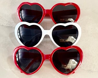 Red Heart Sunglasses, Bachelorette Party Favor, Matching Gifts for Bridesmaid, Bachelorette Party Gift, Bridal Party Gift, Taylor Swift Red