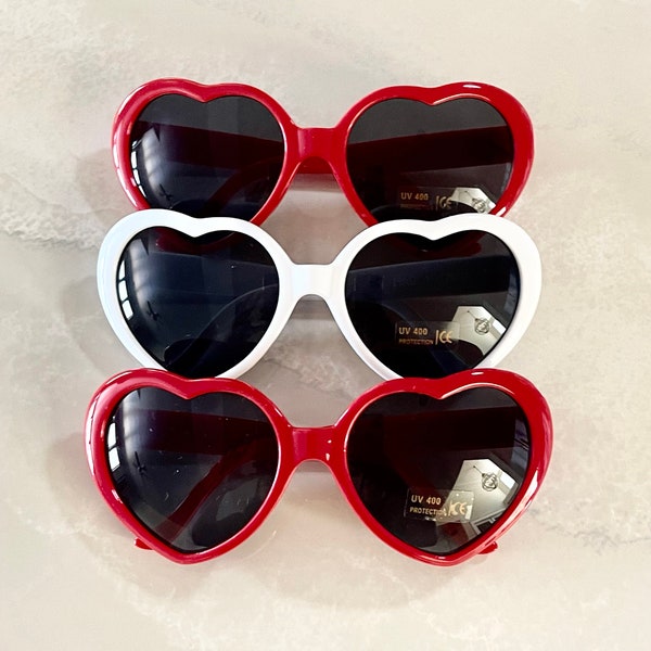 Red Heart Sunglasses, Bachelorette Party Favor, Matching Gifts for Bridesmaid, Bachelorette Party Gift, Bridal Party Gift, Taylor Swift Red