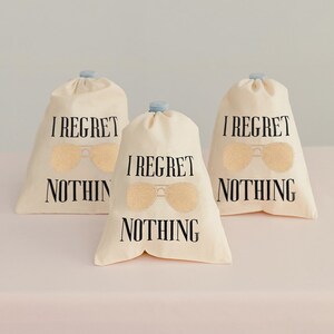 Bachelorette Party Favors, Hangover Kit Bags, I Regret Nothing, Bridesmaid Gift, Survival Kit Bags, Bachelorette Recovery Kit, Party Favors