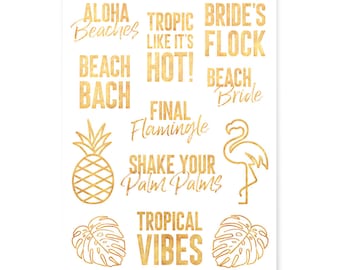 Bachelorette Party Tattoos, Tropical Tattoos, Bachelorette Party Favors, Bachelorette Party Decorations, Beach Bride, Bridesmaid Gift