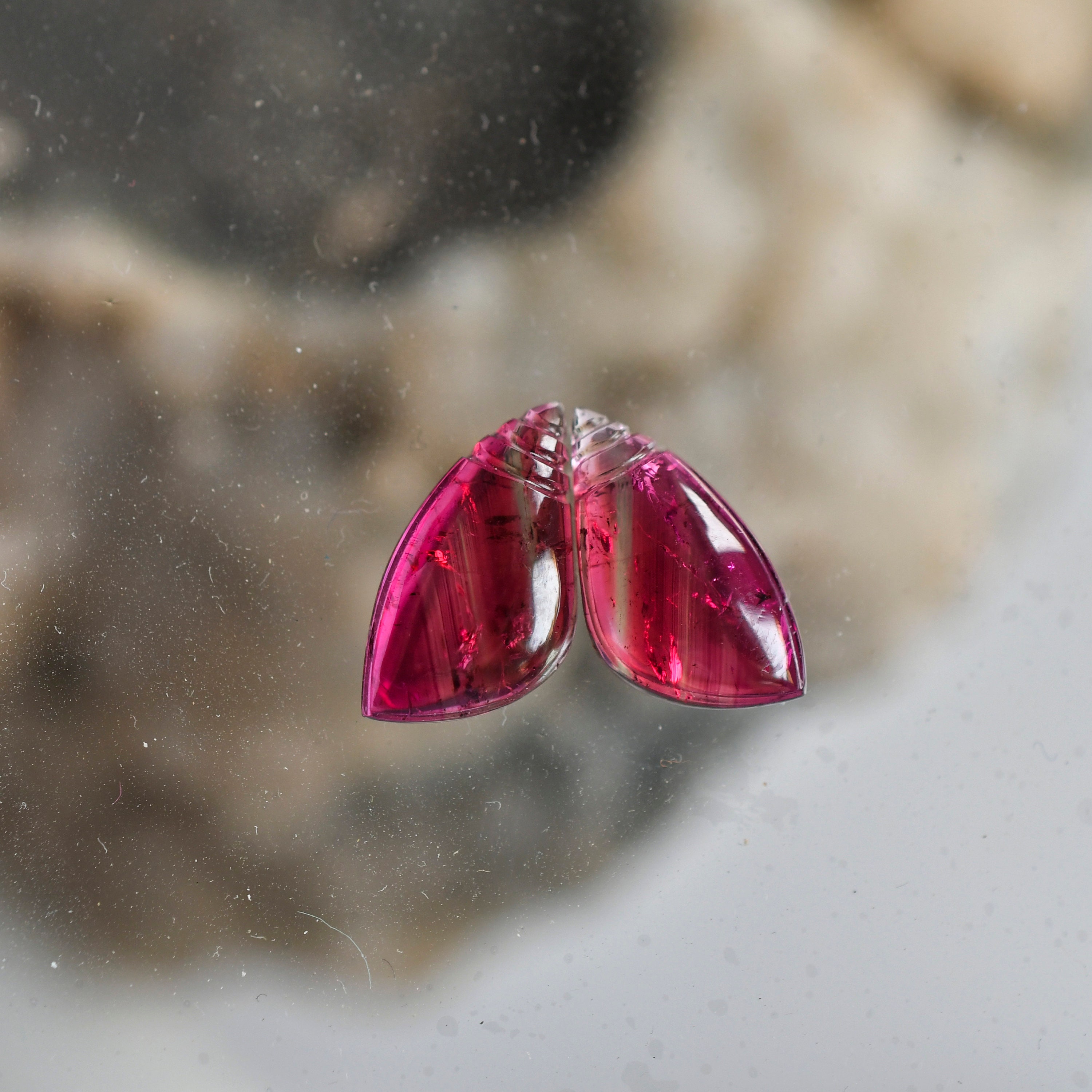 Tourmaline Carved Pair Natural Loose Carved Gemstone for - Etsy UK