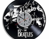 The Beatles Vinyl Clock - Art Music Band Home Room Kitchen Wall Handmade Decor - Original Birthday Wedding Christmas Present Gift Idea