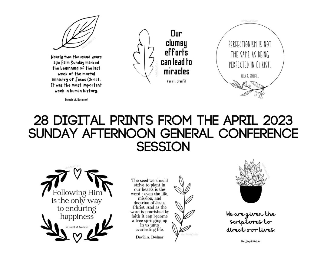 General Conference April 2023 Sunday Afternoon Session Quotes Etsy