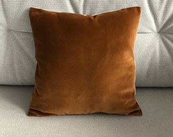 Velvet pillow, Caramel velvet pillow cover, velvet cushion, caramel cushion, copper velvet pillow