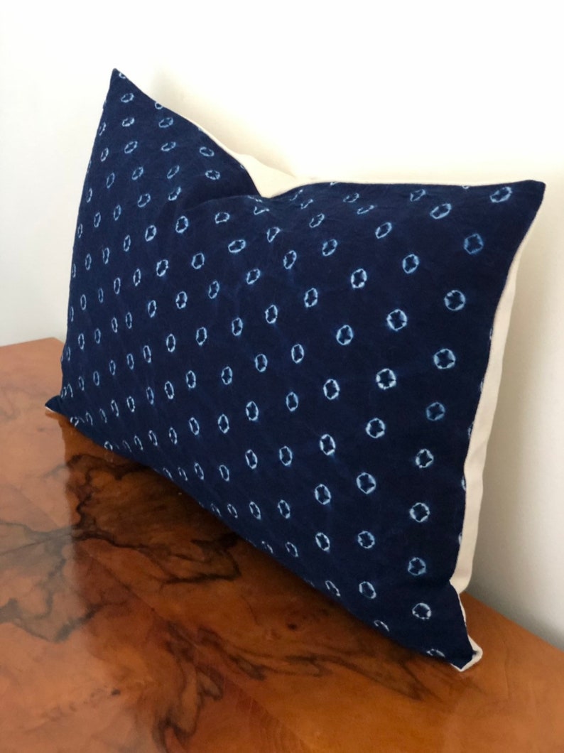 Shibori pillow cover Japanese pillowindigo shibori Etsy