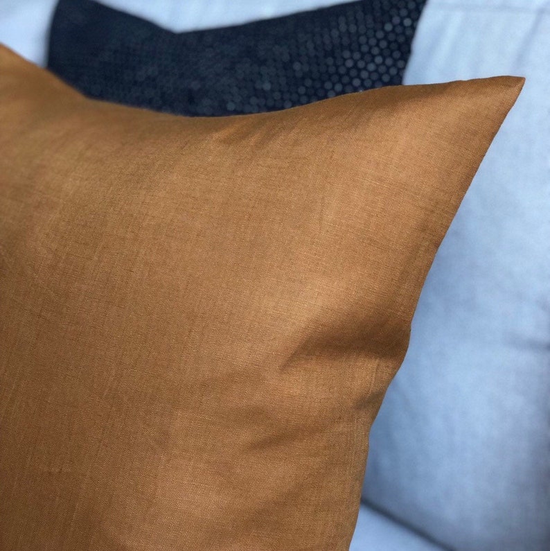 Mustard linen pillow cover mustard linen throw pillow linen Etsy