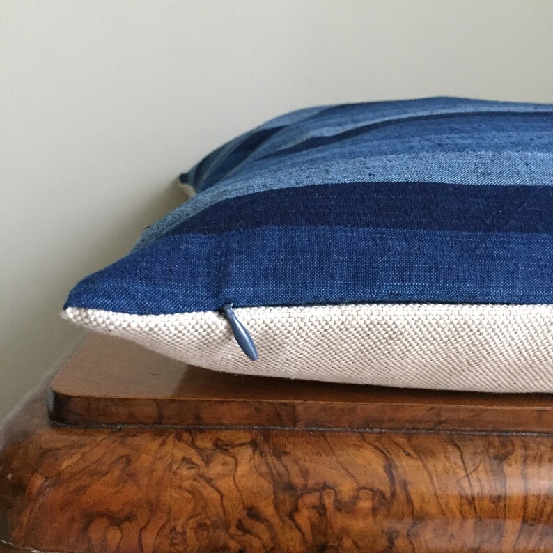 Indigo Pillow Japanese Kasuri Ikat Pillow Ready to Ship Etsy