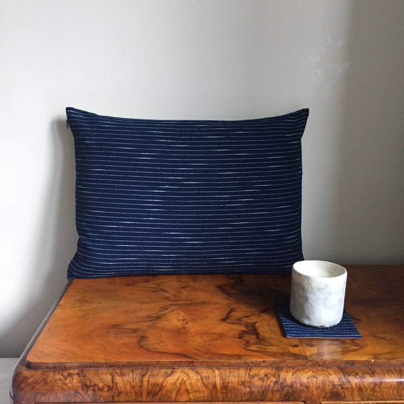 Japanese Pillow Cover Japanese Indigo Kasuri Pillow Navy Etsy