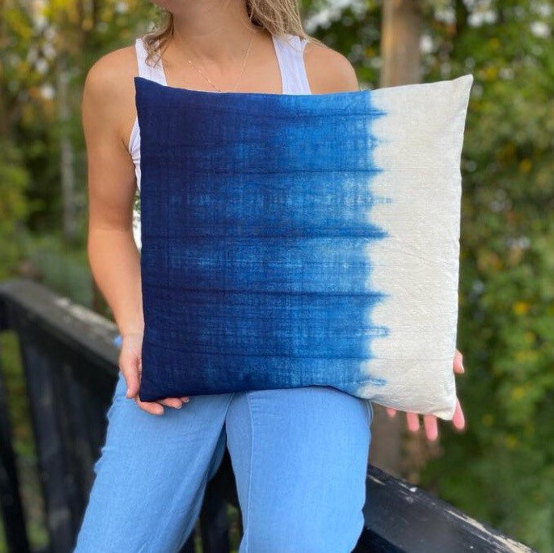 Indigo Pillow Shibori Pillow Cover Japanese Fabric Etsy