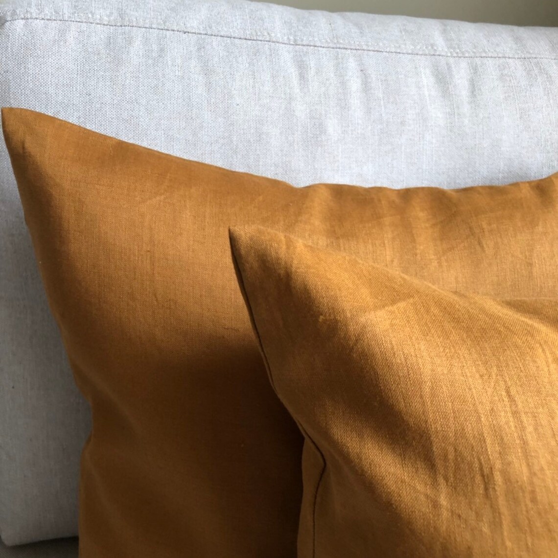 Mustard Linen Pillow Cover Mustard Linen Throw Pillow Linen Etsy
