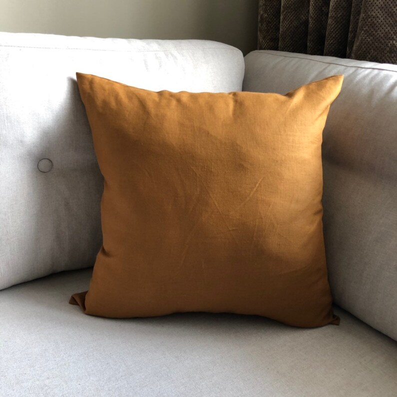 Mustard Linen Pillow Cover Mustard Linen Throw Pillow Linen Etsy