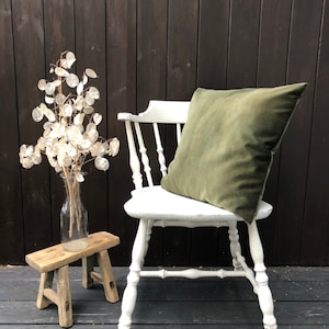 Olive green pillow cover, green velvet pillow cover, olive green cushion, green velvet cushion, 18x18, velvet cushion