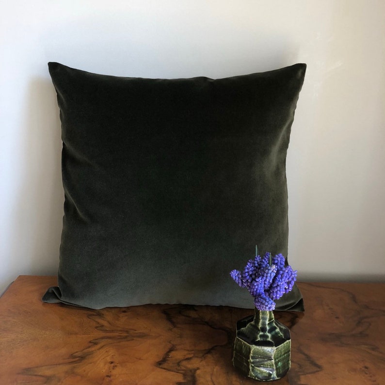 Olive Green Pillow Cover Green Velvet Pillow Cover Olive Etsy