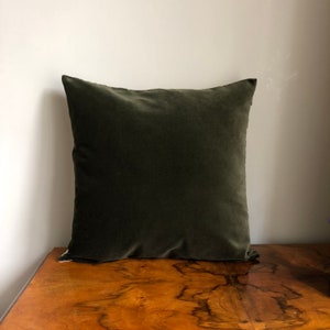 Velvet pillow, olive green velvet pillow, velvet cushion, olive green cushion, green velvet pillow, moss pillow cover