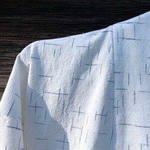 Noragi, kimono jacket, haori, Japanese jacket, modern kimono, ecru kimono, kasuri jacket