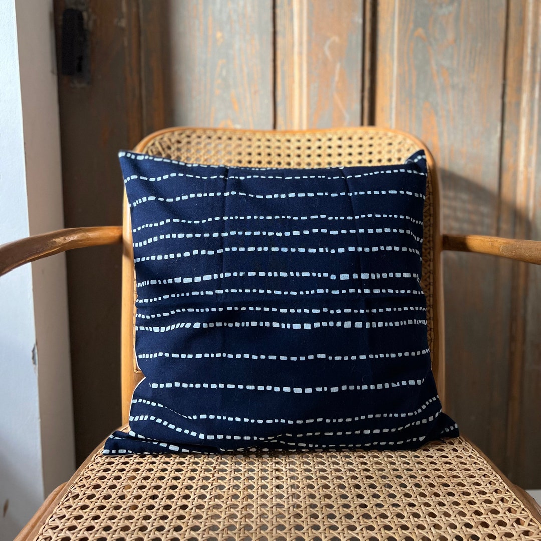 Shibori Pillow Cover Indigo Pillow Japanese Pillowindigo Etsy