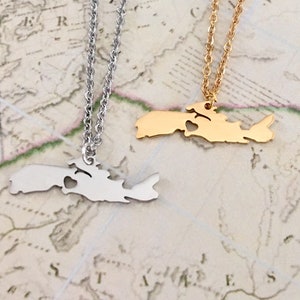Nova Scotia Map Necklace, Atlantic Provinces, Province Necklace, Canada Map Necklace, Maritime Gift, Cartography Gift, Geography Gift zdjęcie 3
