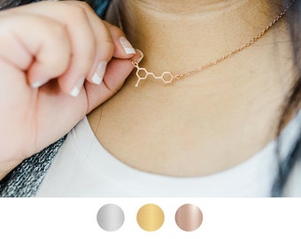Resveratrol Necklace, Chemistry Gift, Molecule Necklace, Molecule Jewelry, Science Teacher Gift, Wine Necklace, Wine Lover Gift