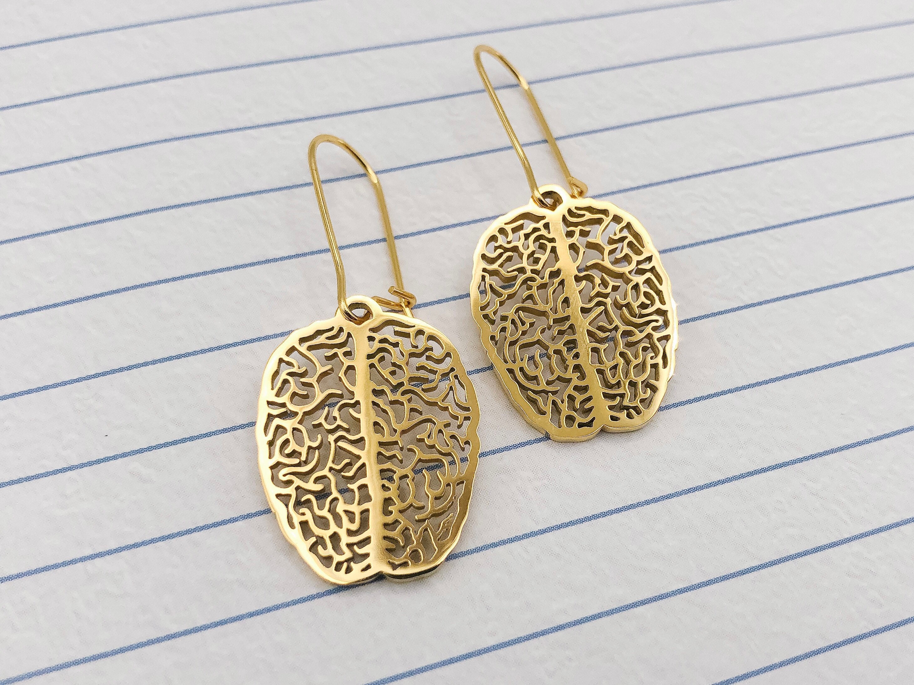 Anatomical Brain Earrings Human Anatomy Jewelry Biology Etsy UK