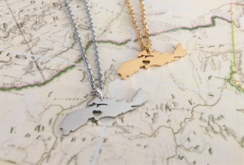 Nova Scotia Map Necklace, Atlantic Provinces, Province Necklace, Canada Map Necklace, Maritime Gift, Cartography Gift, Geography Gift zdjęcie 2