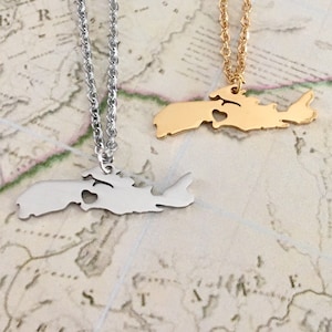 Nova Scotia Map Necklace, Atlantic Provinces, Province Necklace, Canada Map Necklace, Maritime Gift, Cartography Gift, Geography Gift zdjęcie 1