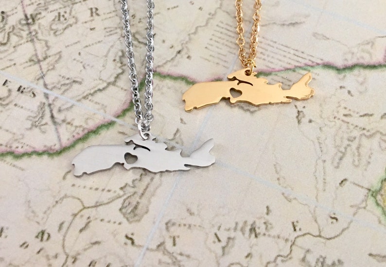 Nova Scotia Map Necklace, Atlantic Provinces, Province Necklace, Canada Map Necklace, Maritime Gift, Cartography Gift, Geography Gift zdjęcie 1