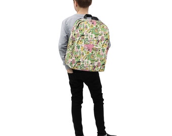 Memory Junk All Over Print Minimalist Backpack