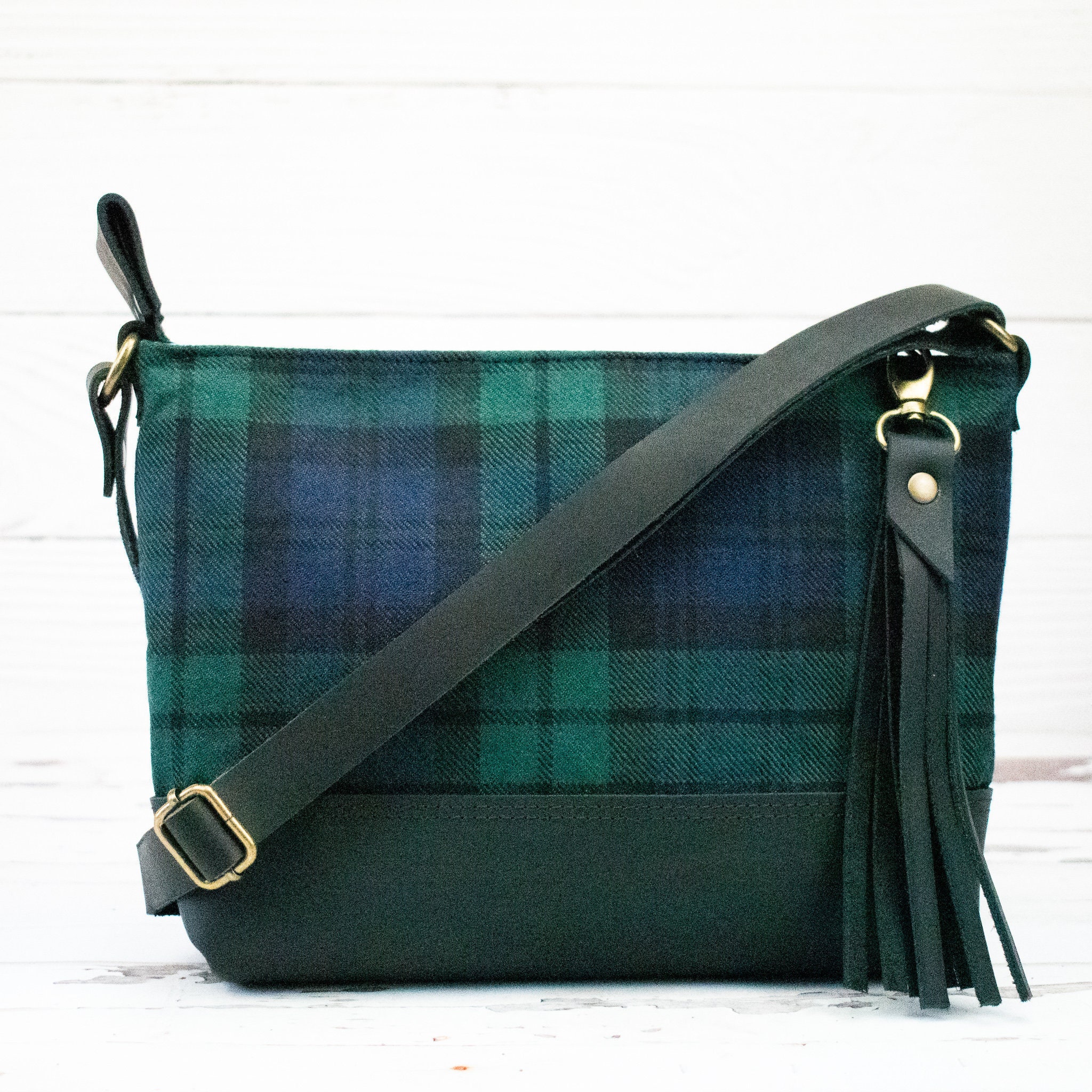 black watch plaid bag