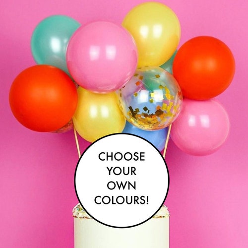 Bespoke Choose Your Colours Balloon Cloud Garland Cake Topper DIY Kit | Twin Balloon Cake Decoration | Balloon Topper For Birthday Parties