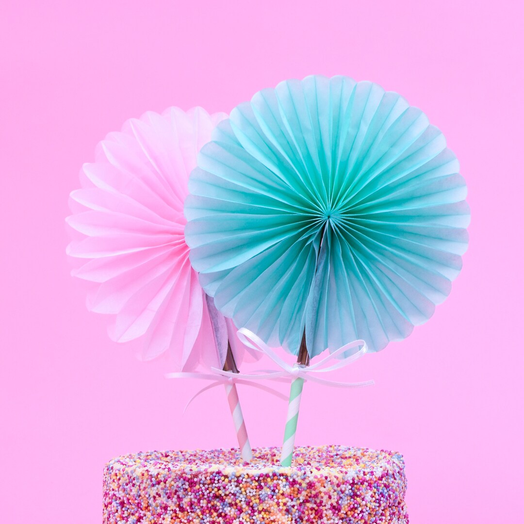 Paper Fan Cake Toppers DIY Cake Topper Set Choose Your Etsy