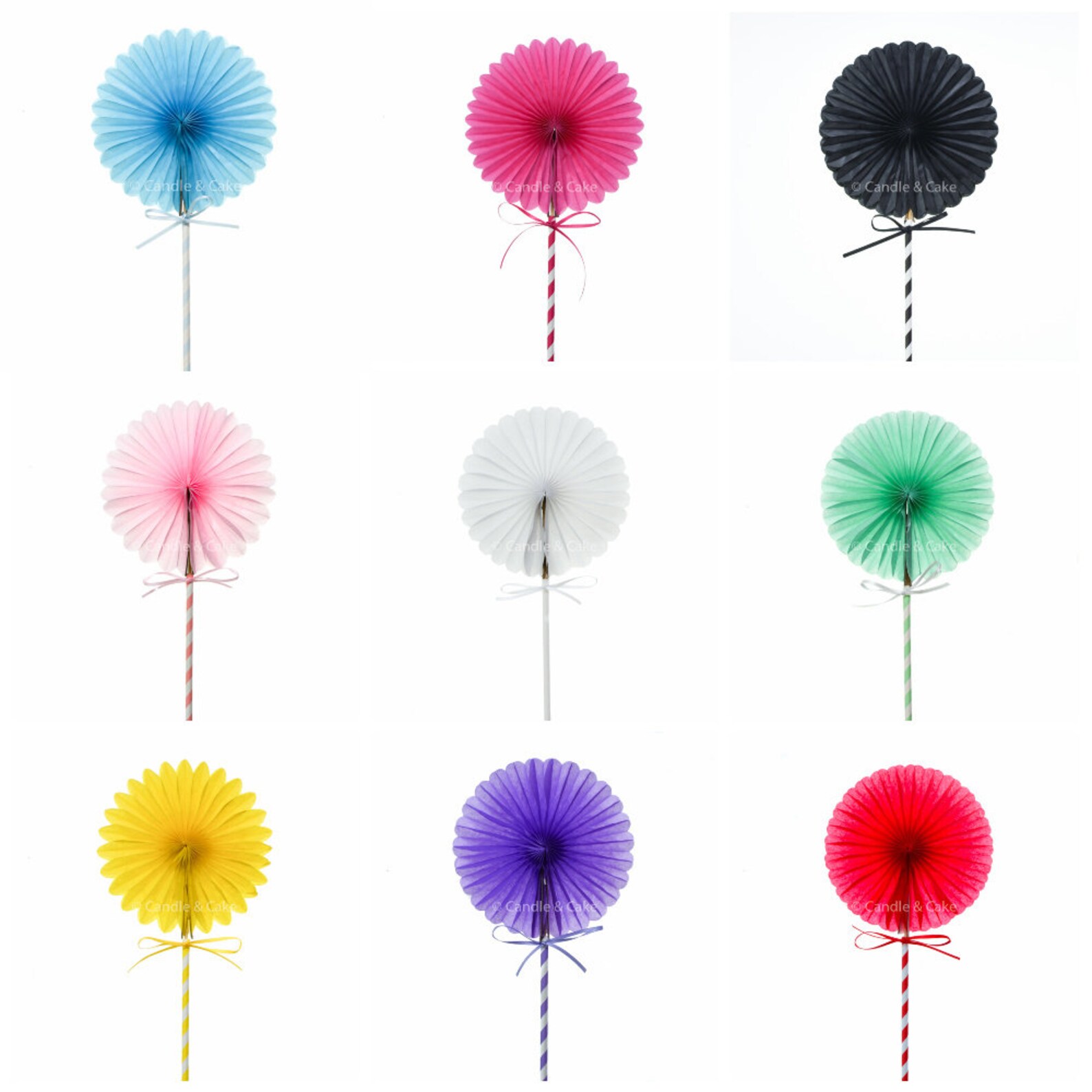 Paper Fan Cake Toppers DIY Cake Topper Set Choose Your Etsy
