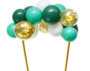 Green & Gold Confetti Balloon Cloud Garland Cake Topper DIY Kit | Christmas  Cake Decoration | Balloon Cake Topper For Birthday Parties