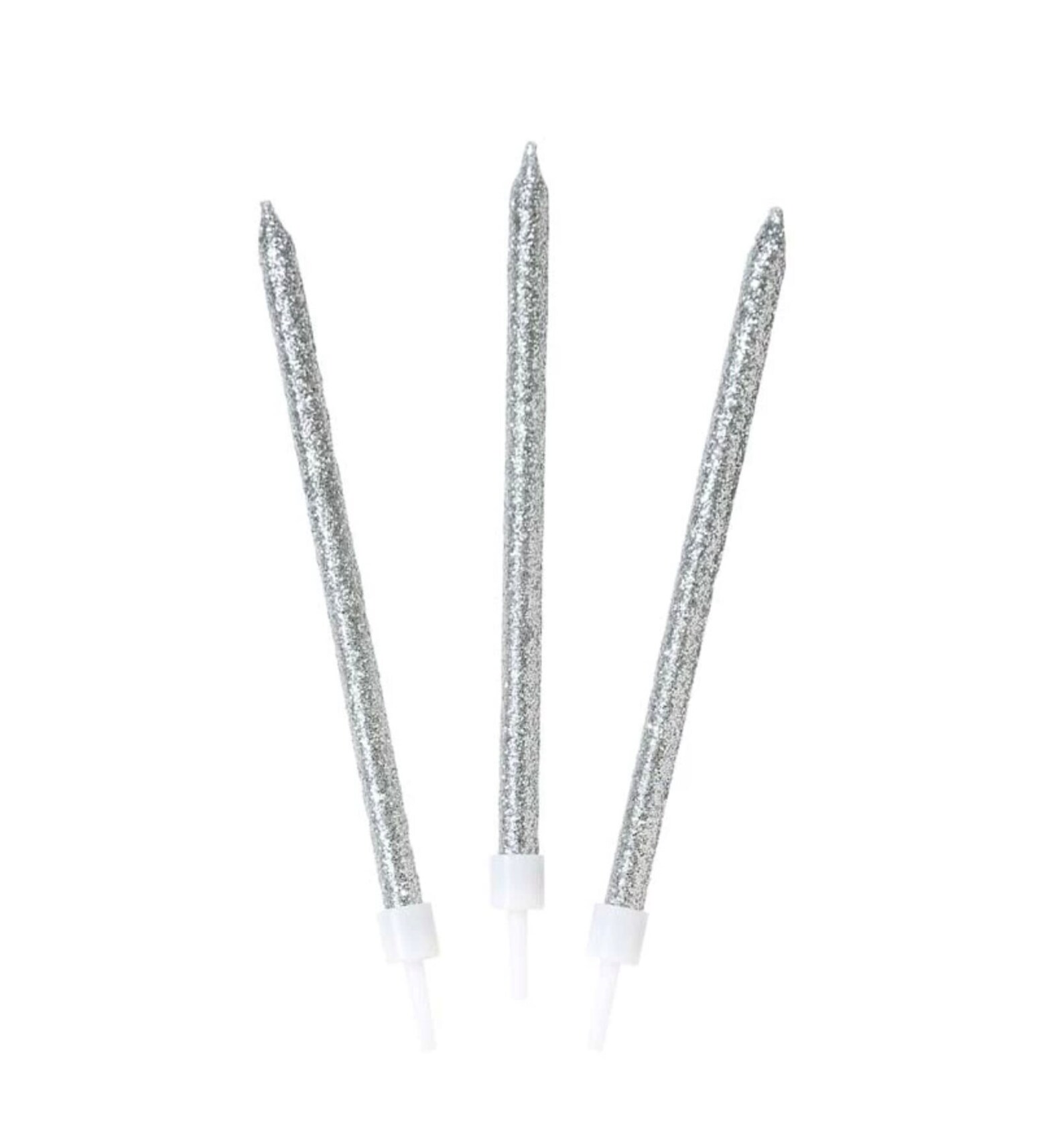 Silver Glitter Luxury Cake Candles Silver Birthday Candles Etsy