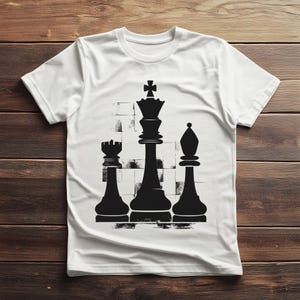 Schachliebhaber T-Shirt - Bischof Schachfigur, Schachbrett Design, Geschenk für Schachspieler, Unisex Schach Shirt, Schach Enthusiast Tee