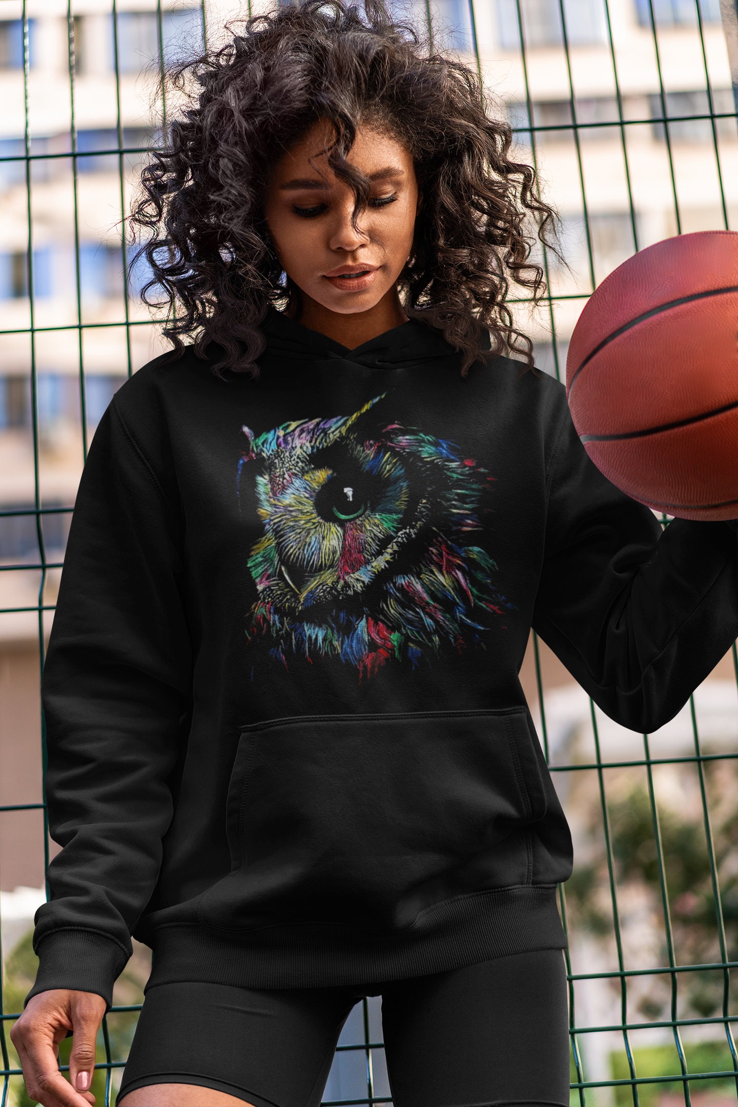 Owl Crazy Colorful Hoodie Unisex, Owl Lover Gift