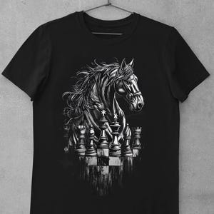 Schachliebhaber T-Shirt - Bischof Schachfigur, Schachbrett Design, Geschenk für Schachspieler, Unisex Schach Shirt, Schach Enthusiast Tee,