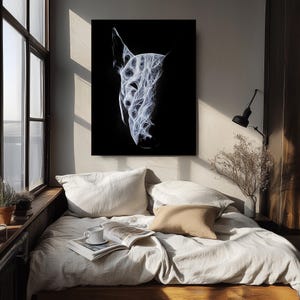 Bull Terrier Print on Canvas | Handmade Acrylic Painting Reproduction | Dog Lover Wall Art | Bull Terrier Portrait | Modern Pet Decor |
